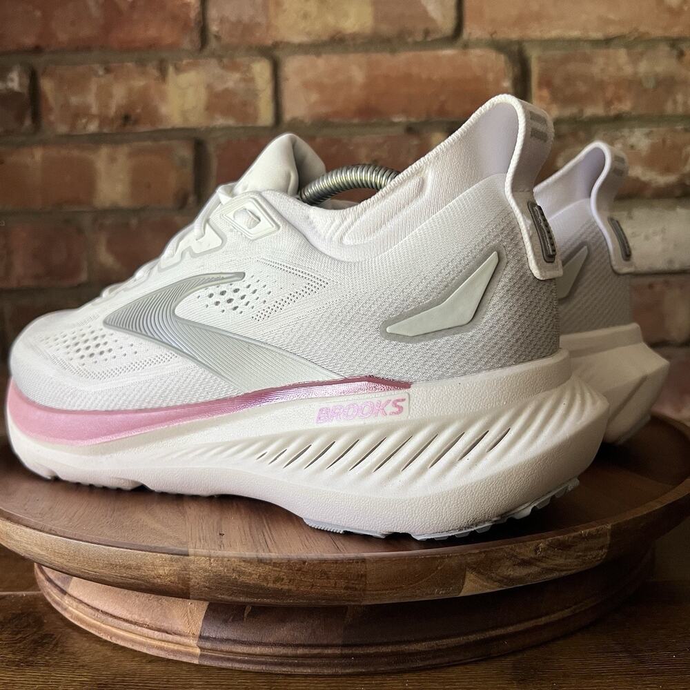 Brooks Glycerin 23 Womens 12 White Pink Cushioned Running Walking Shoes Sneakers - Picture 12 of 16